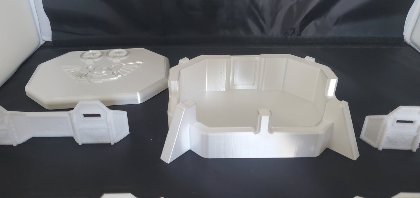 Bunker hq barriers and wreaked vehicles for miniture gaming 40k