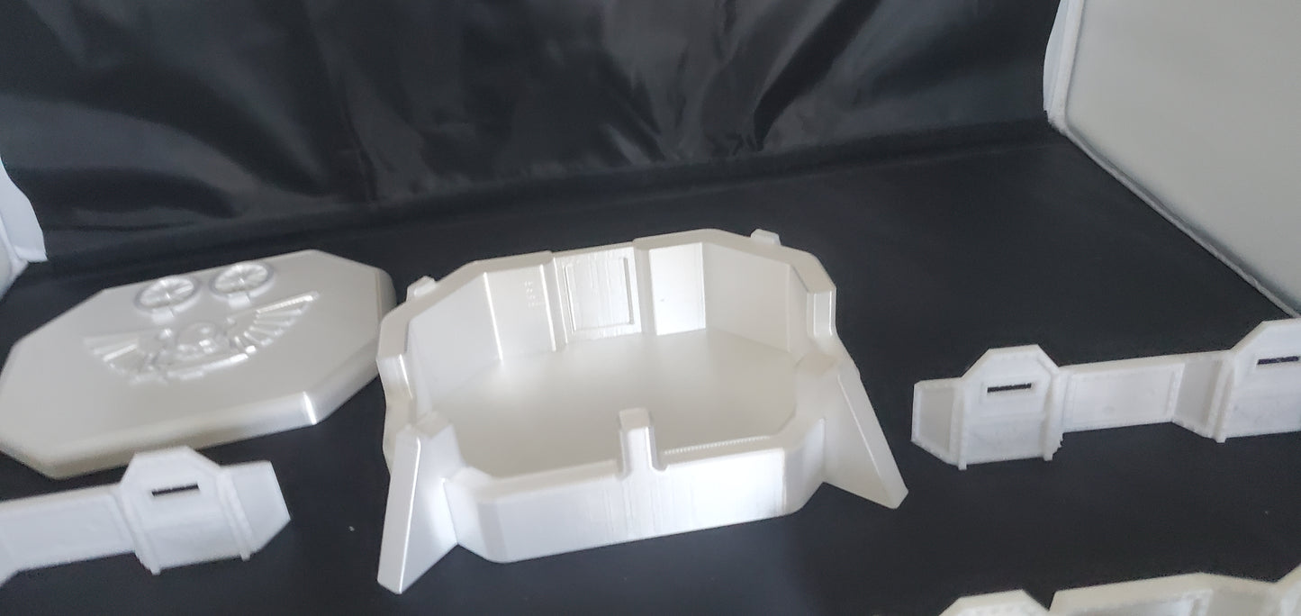 Bunker hq barriers and wreaked vehicles for miniture gaming 40k