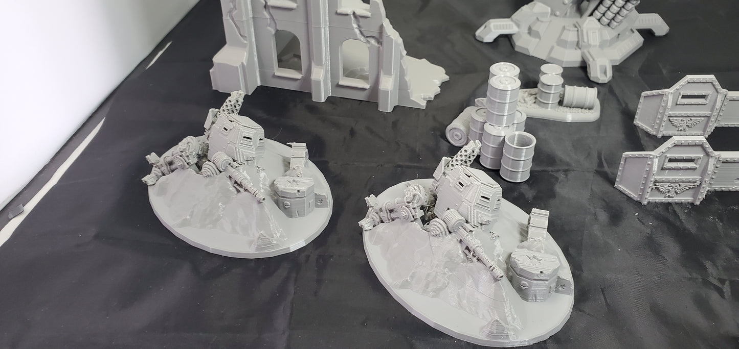 Terrain scenery set for games like warhammer 40k modern warfare