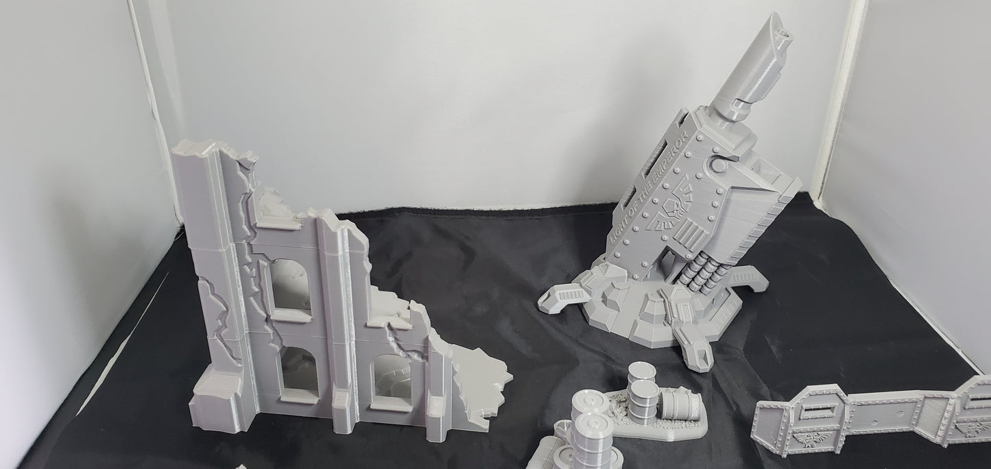 Terrain scenery set for games like warhammer 40k modern warfare