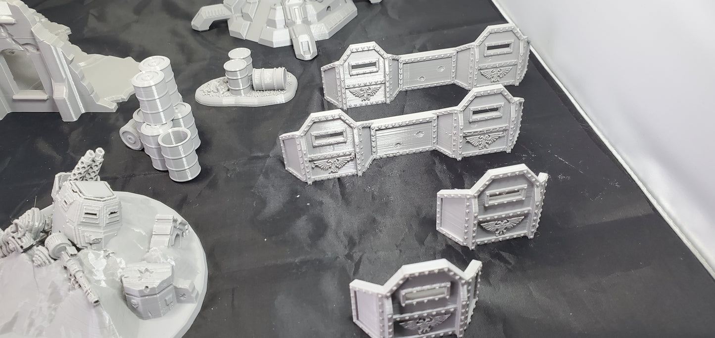 Terrain scenery set for games like warhammer 40k modern warfare
