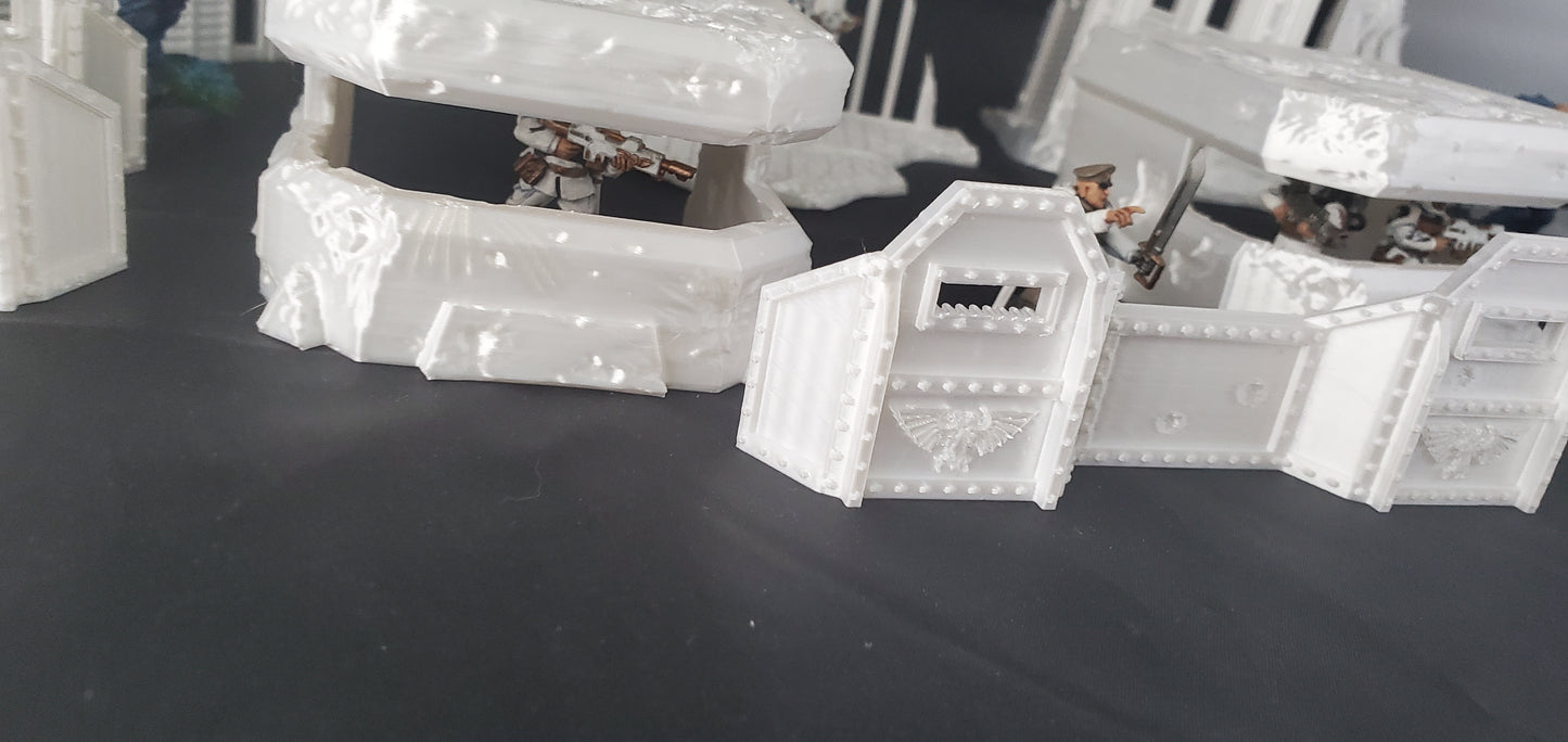Terrain scenery bundle buildings defense walls destroyed dreadnoughts bunkers