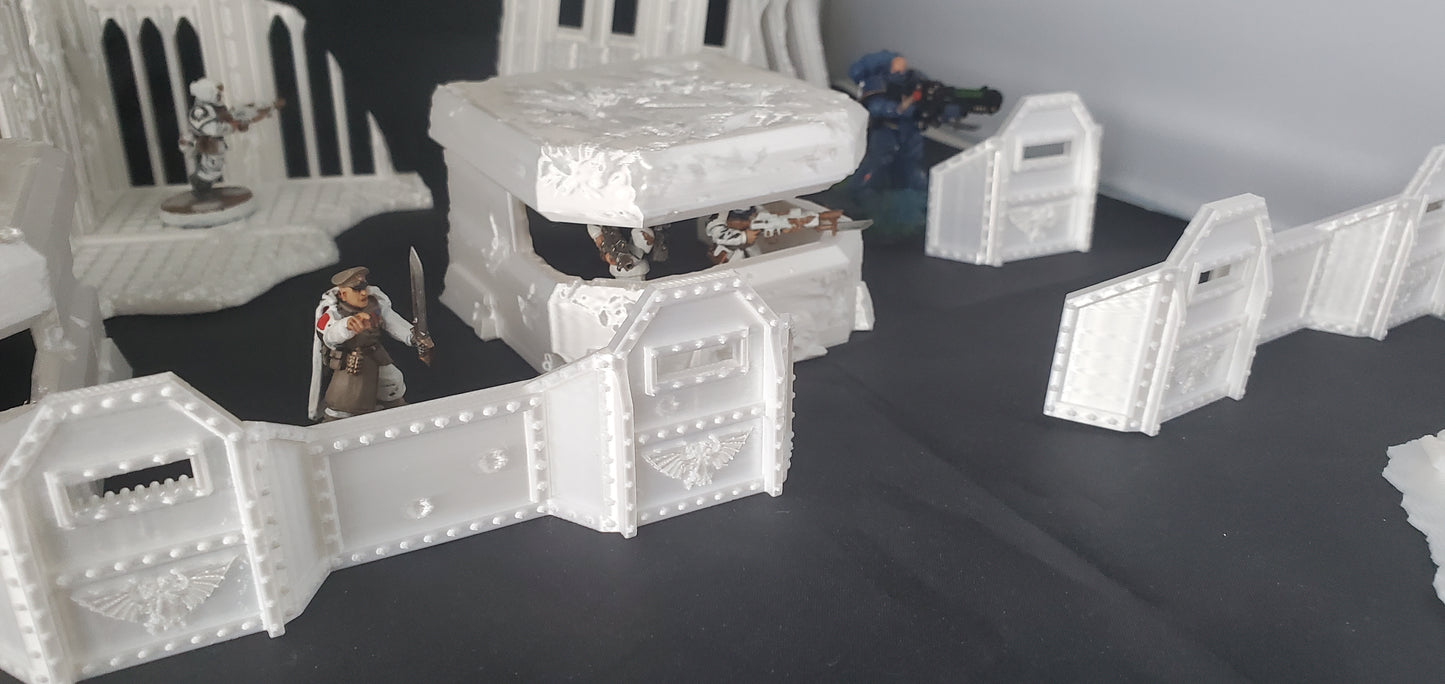 Terrain scenery bundle buildings defense walls destroyed dreadnoughts bunkers