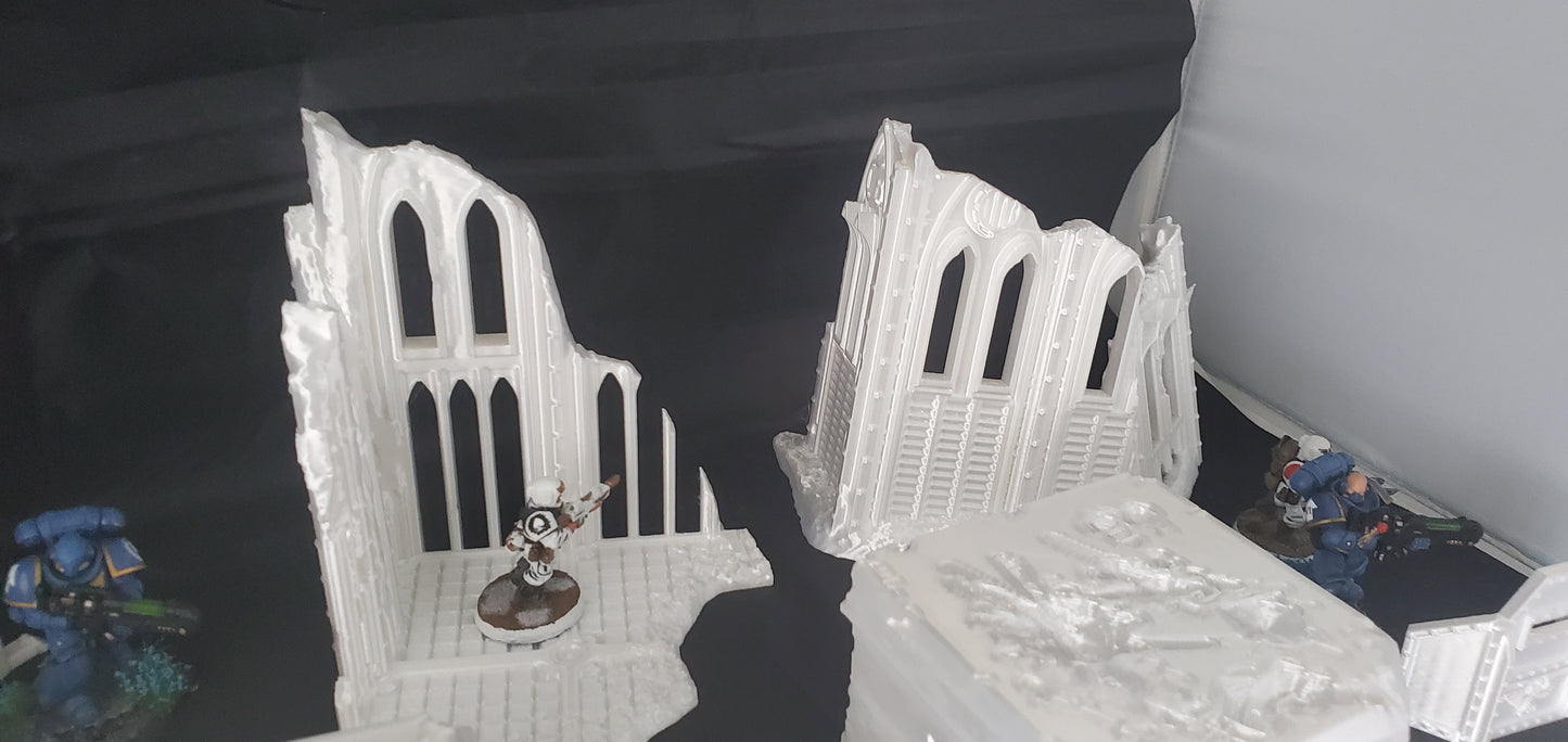 Terrain scenery bundle buildings defense walls destroyed dreadnoughts bunkers