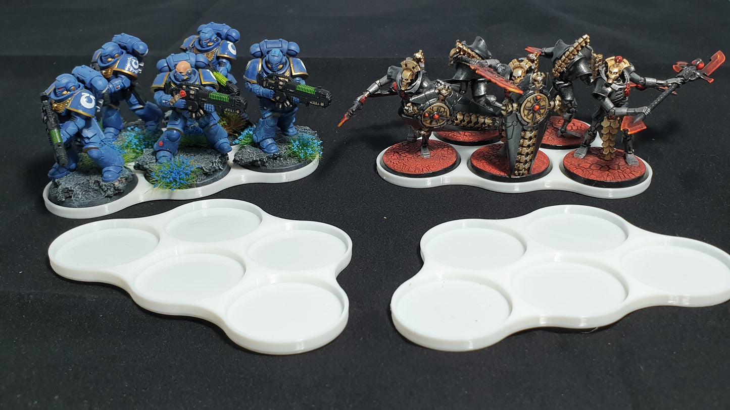 3 - 32mm movement tray with 15 broken earth bases for 40k age of sigmar lotr d&d