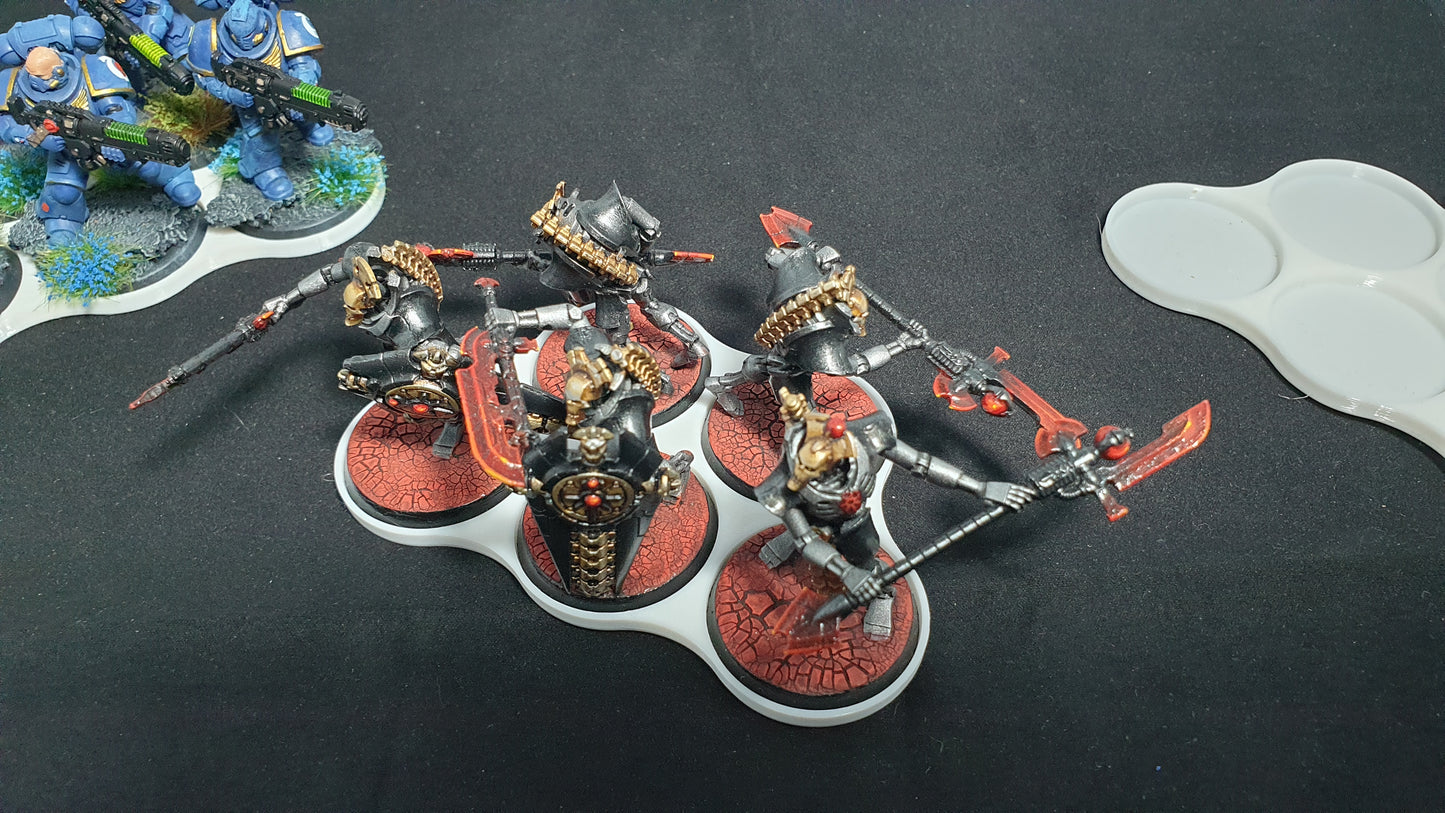 3 - 32mm movement tray with 15 broken earth bases for 40k age of sigmar lotr d&d