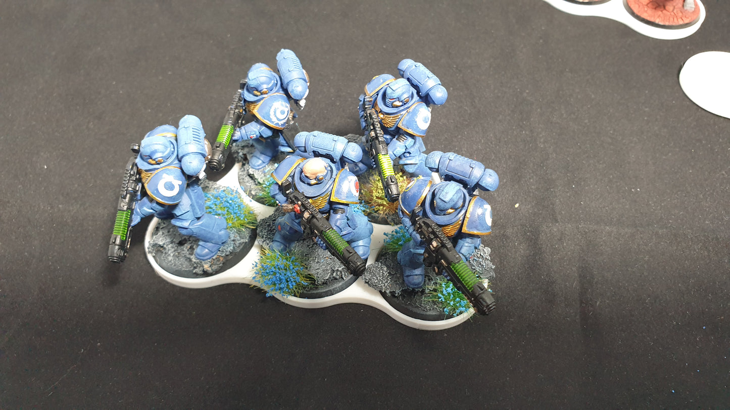 3 - 32mm movement tray with 15 broken earth bases for 40k age of sigmar lotr d&d