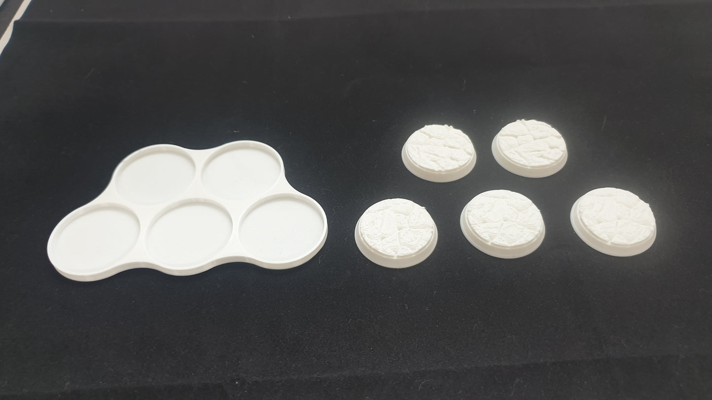3 - 32mm movement tray with 15 broken earth bases for 40k age of sigmar lotr d&d