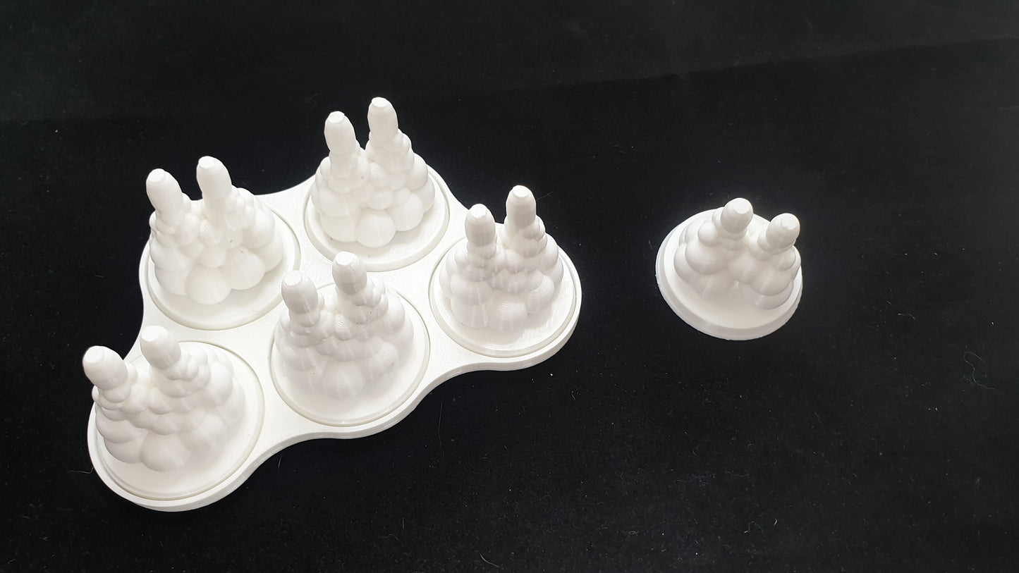 3 - 32mm movement trays with 15 Rocket Pack Plume Bases 40k for jet pack units in white