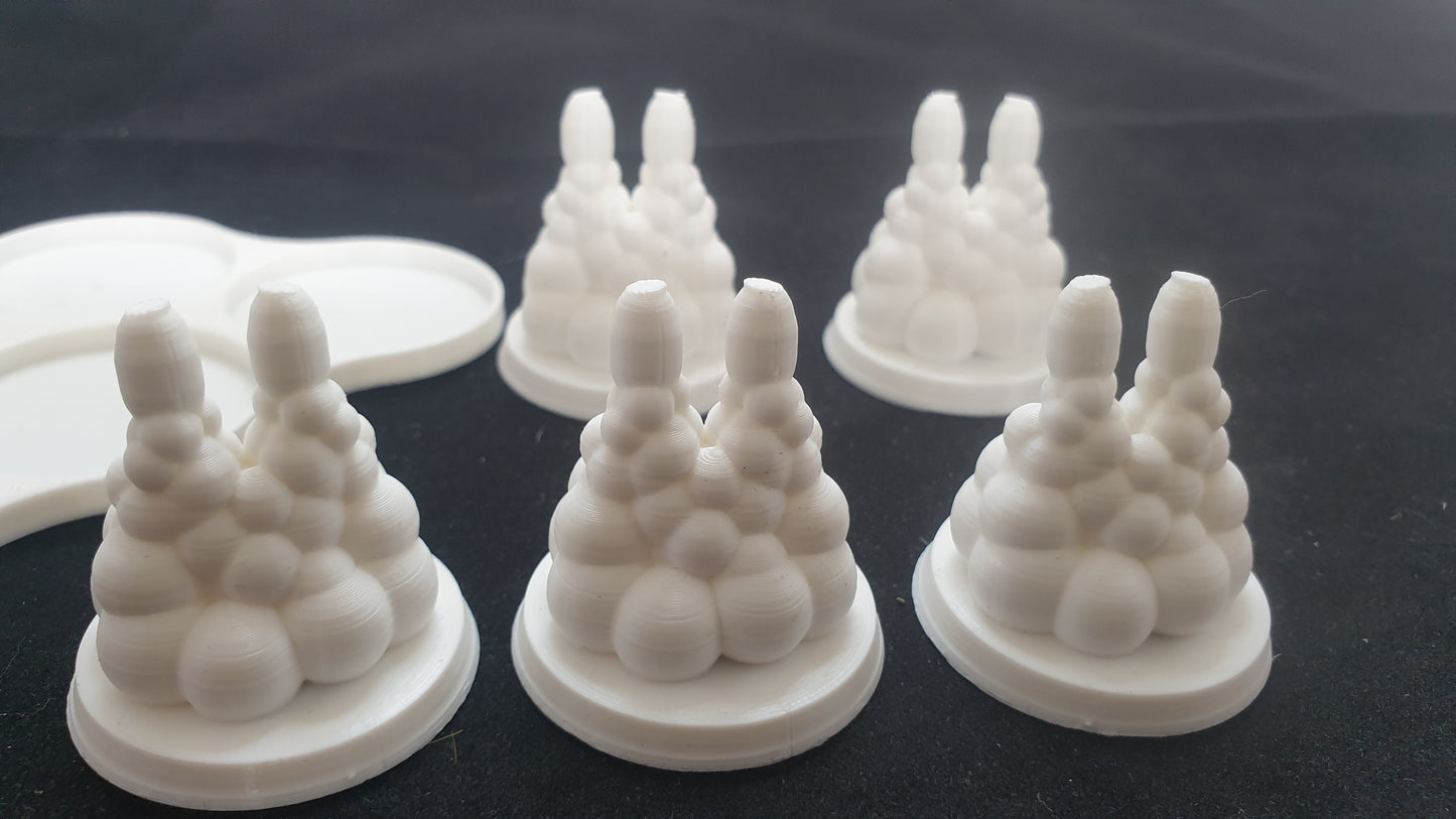 3 - 32mm movement trays with 15 Rocket Pack Plume Bases 40k for jet pack units in white