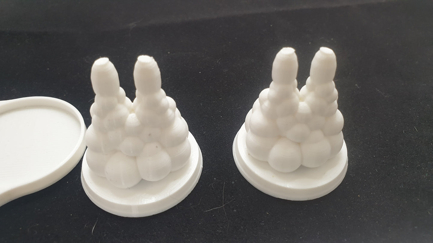 3 - 32mm movement trays with 15 Rocket Pack Plume Bases 40k for jet pack units in white