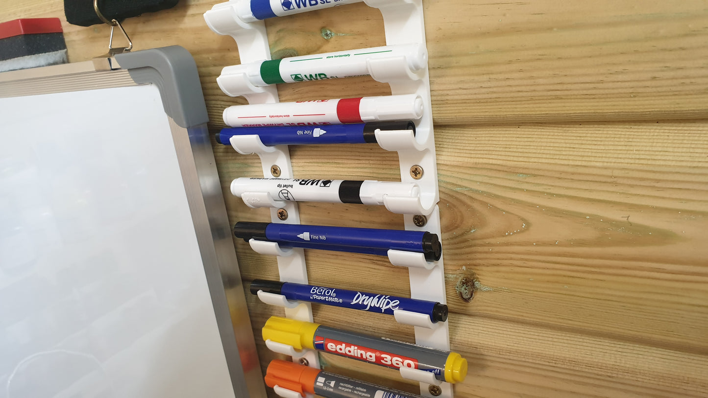 Whiteboard pen holders in white 4 pack