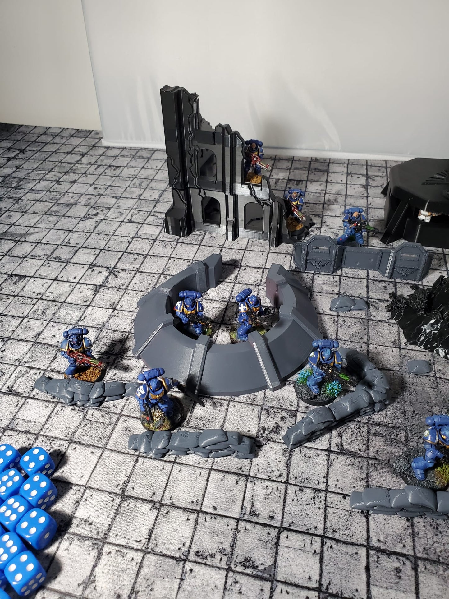 Terrain for mini gaming like warhammer scenery fortifications sandbags wreaked vehicles buildings