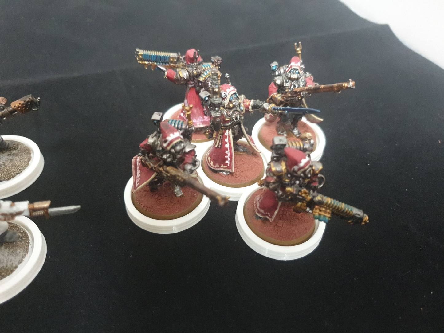 5- 5man 25mm movement trays in white cross pattern warhammer 40k any terrain games