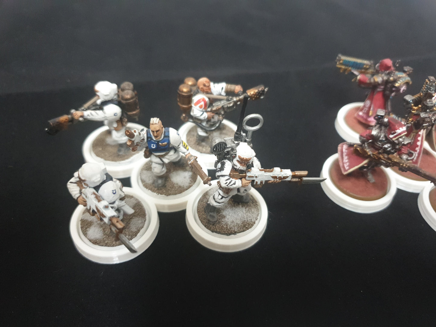 5- 5man 25mm movement trays in white cross pattern warhammer 40k any terrain games