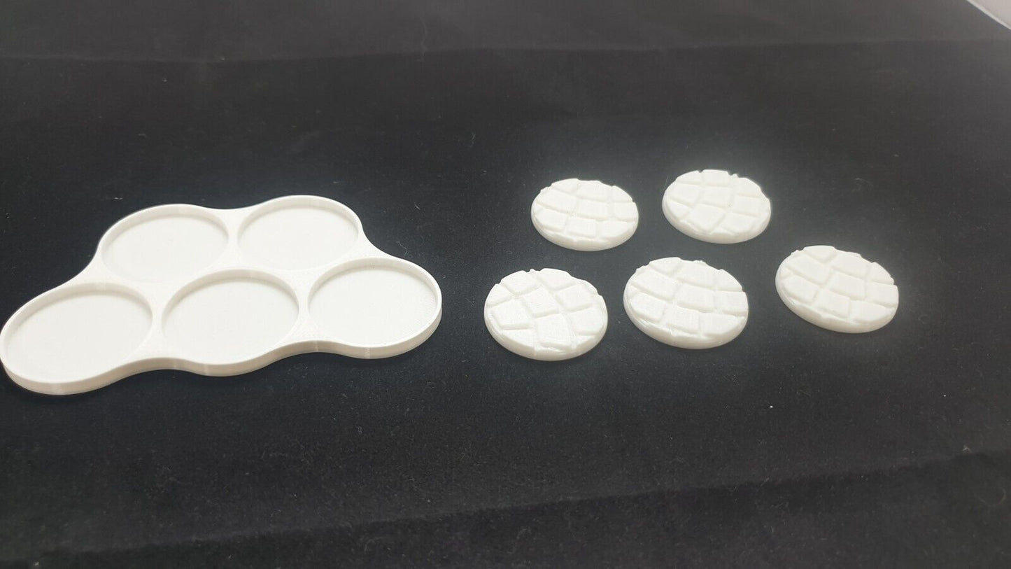 5 32mm movement trays with 25 cobble stone bases for 40k age of sigmar lotr d&d