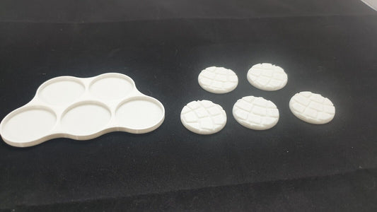 5 32mm movement trays with 25 cobble stone bases for 40k age of sigmar lotr d&d