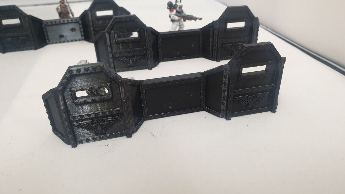 Terrain Defence Walls 8 Walls in black