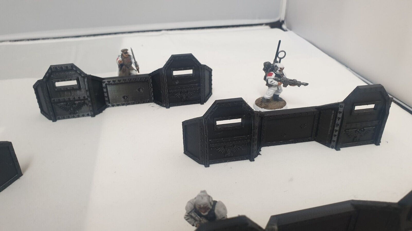 Terrain Defence Walls 8 Walls in black