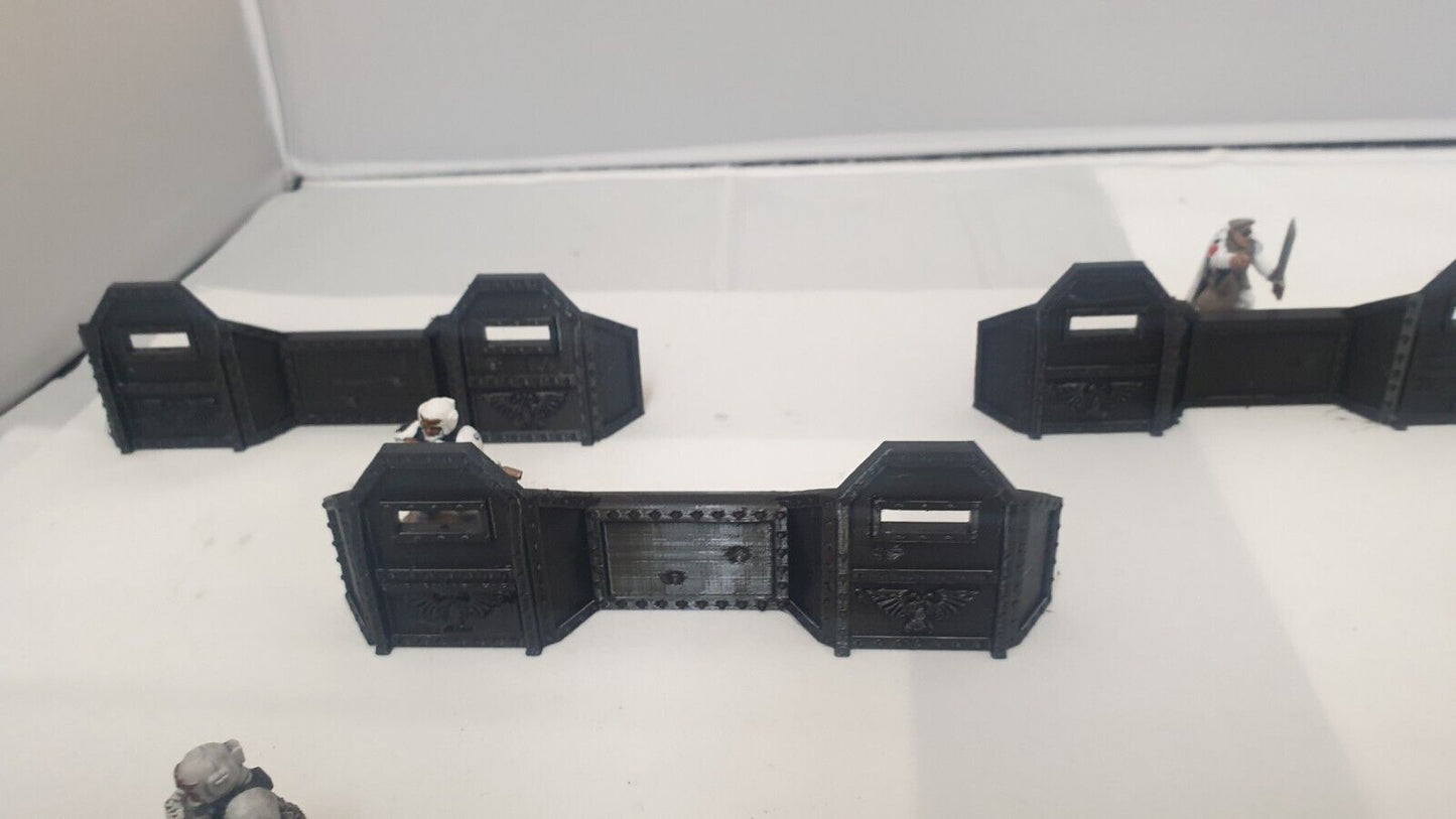 Terrain Defence Walls 8 Walls in black