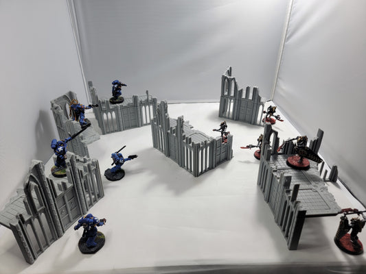 Terrain broken building set