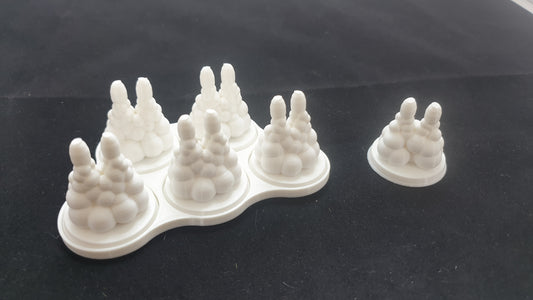 3 - 32mm movement trays with 15 Rocket Pack Plume Bases  40k for jet pack units in white