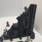 terrain scenery in black can be used for any minuture gaming 2 buildings 3 sandbags 1 wreaked rhino 2 wreaked dreadnought ruins