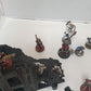 terrain scenery in black can be used for any minuture gaming 2 buildings 3 sandbags 1 wreaked rhino 2 wreaked dreadnought ruins