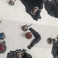 terrain scenery in black can be used for any minuture gaming 2 buildings 3 sandbags 1 wreaked rhino 2 wreaked dreadnought ruins