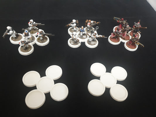 5- 5man 25mm movement trays in white cross pattern warhammer 40k any terrain games