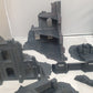 terrain for mini gaming like 40k Mix Of Different Buildings Sandbags Bunkers Defence Walls